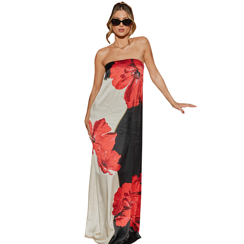 Damen Maxikleid mit voluminösem Blumendruck Sovae