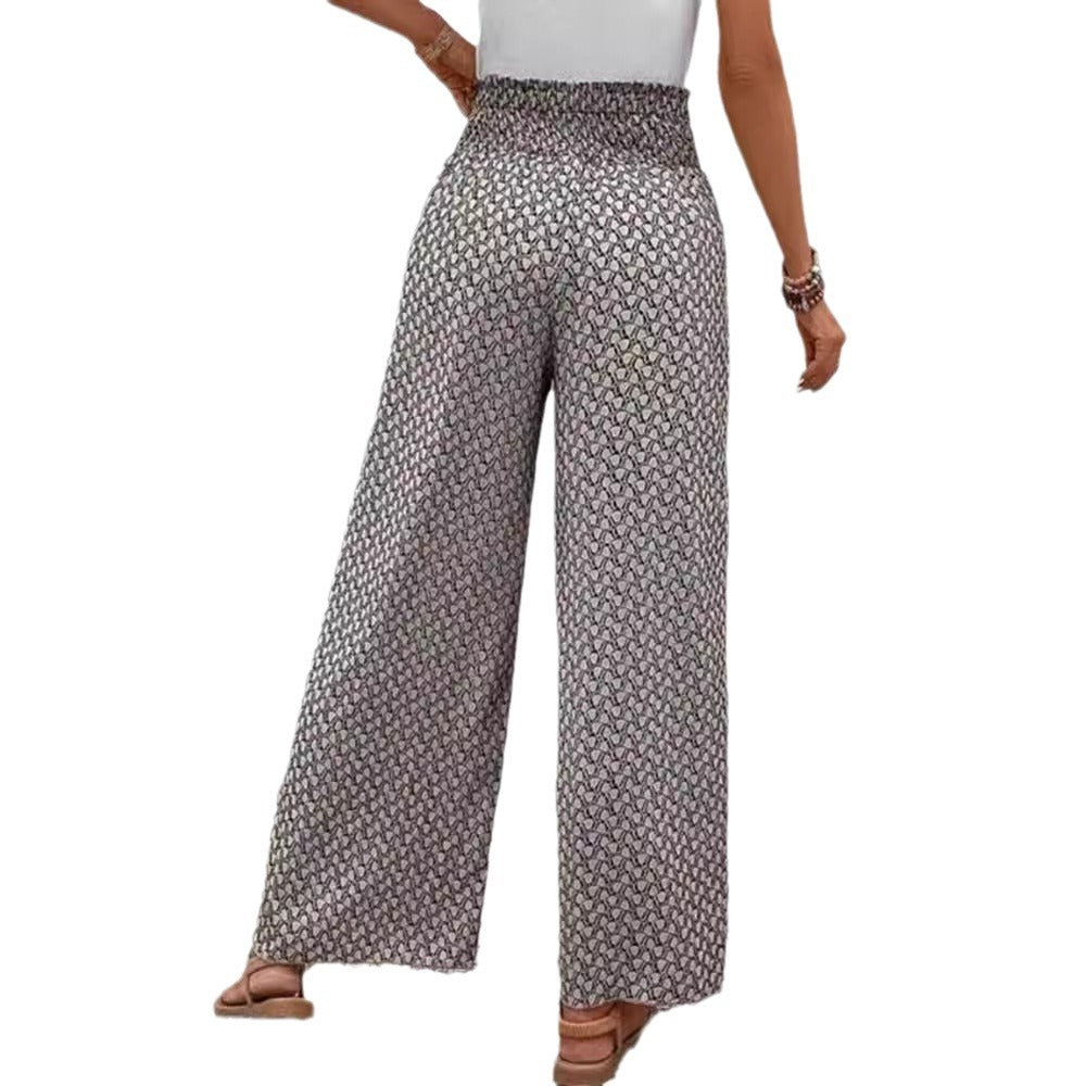 Damen Weite Palazzo-Hosen mit elastischem Bund Sovae