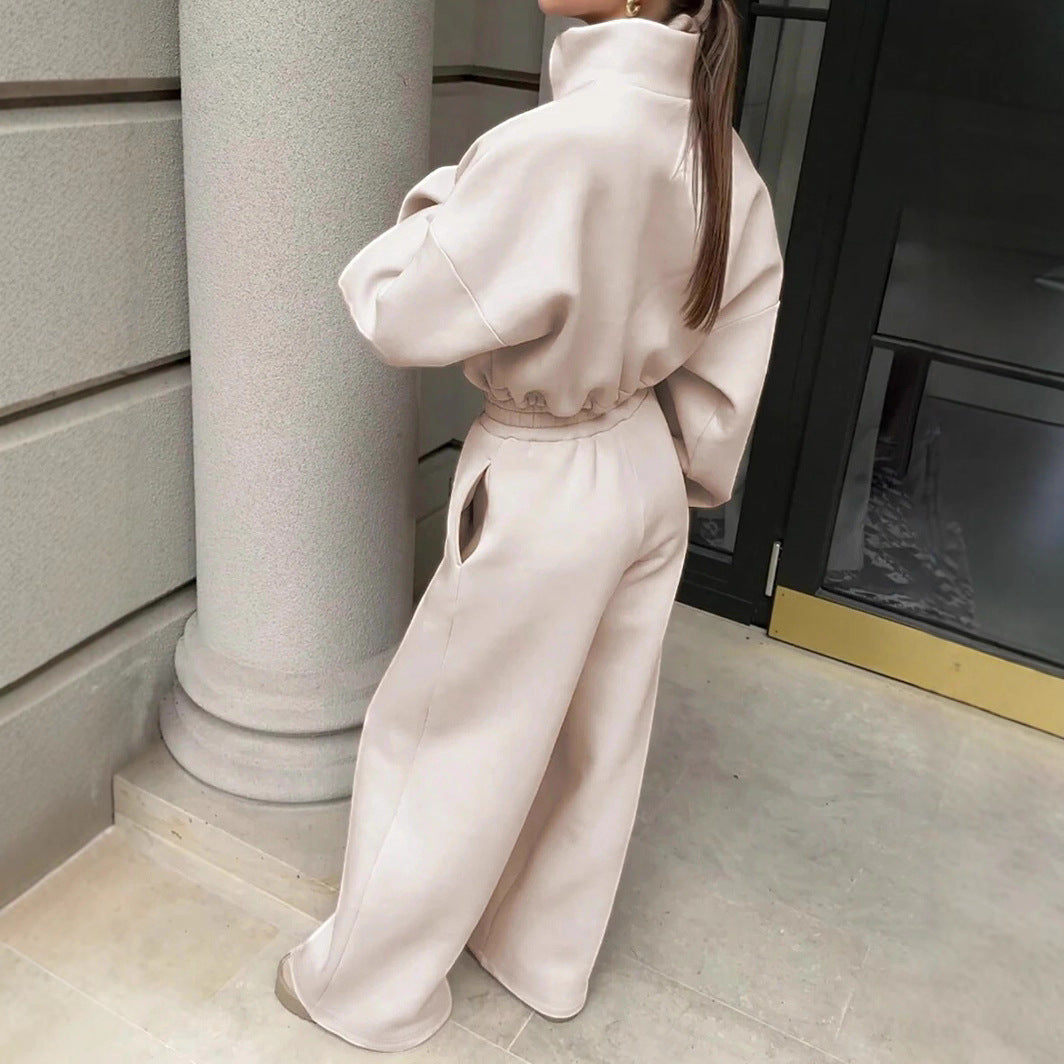 Damen Fleece-Hoodie mit halbem Reißverschluss Sovae