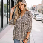 Damen modisches Blusenshirt mit voluminösen Ärmeln und lässigem Schnitt Sovae