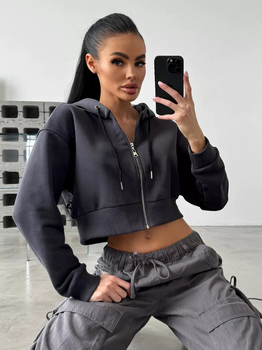 Damen modischer Cropped Hoodie Sovae