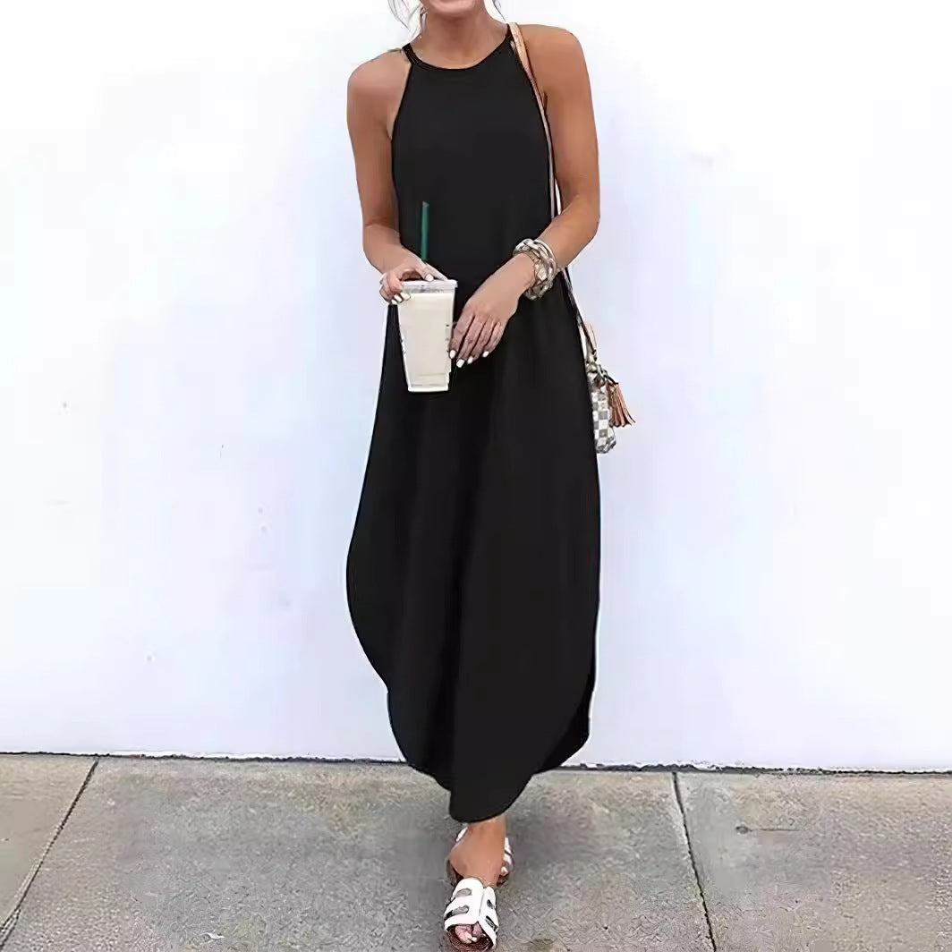 Damen lässiges Maxikleid mit hoher Taille Sovae