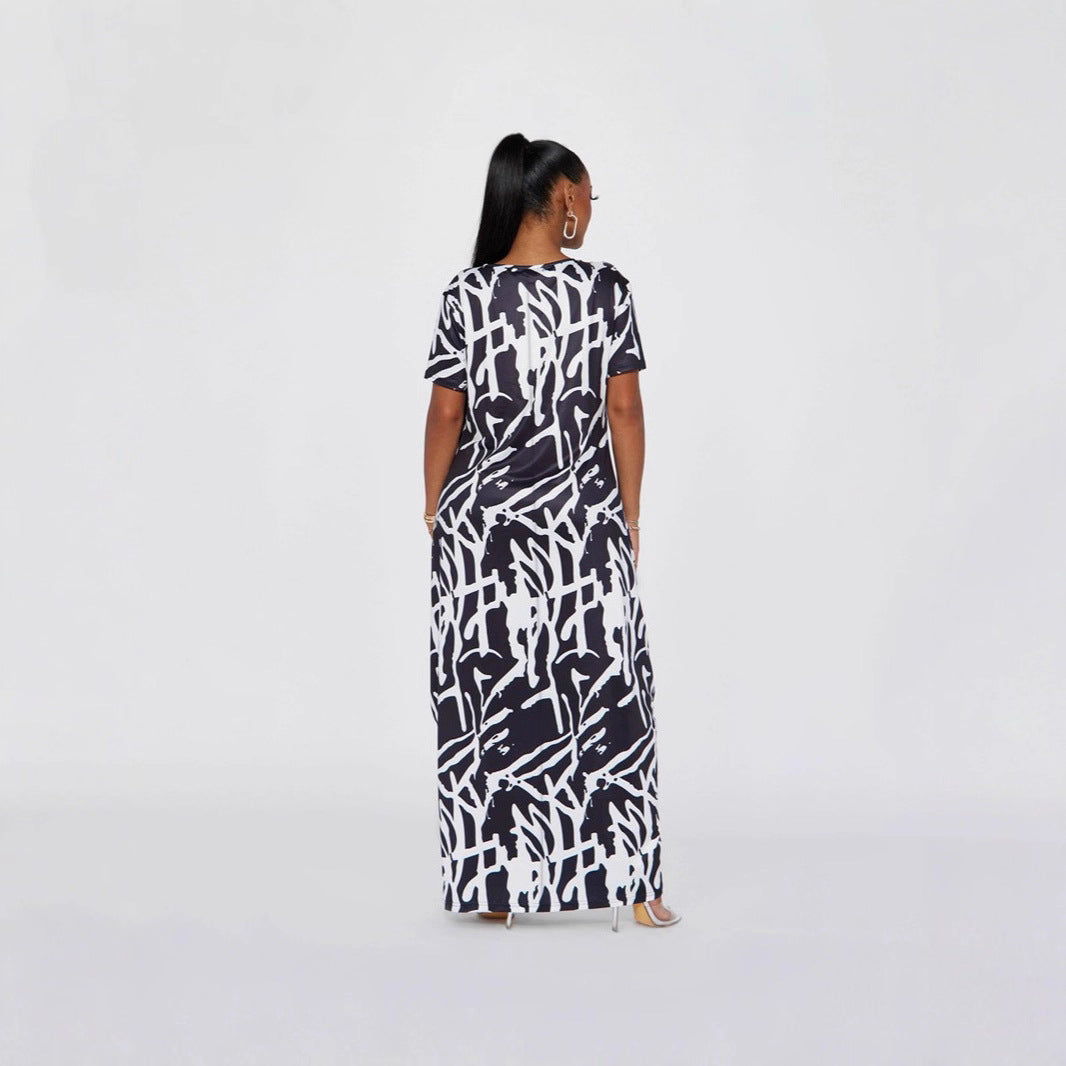 Damen Maxikleid mit einzigartigem Grafik-Design Sovae