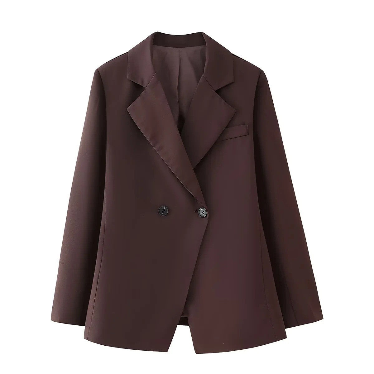 Damen elegante Doppelreiher Blazerjacke aus hochwertigem Stoff Sovae