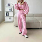 Damen lässiges Freizeit-/Sport-Set mit weichem Stoff und Kapuze Sovae