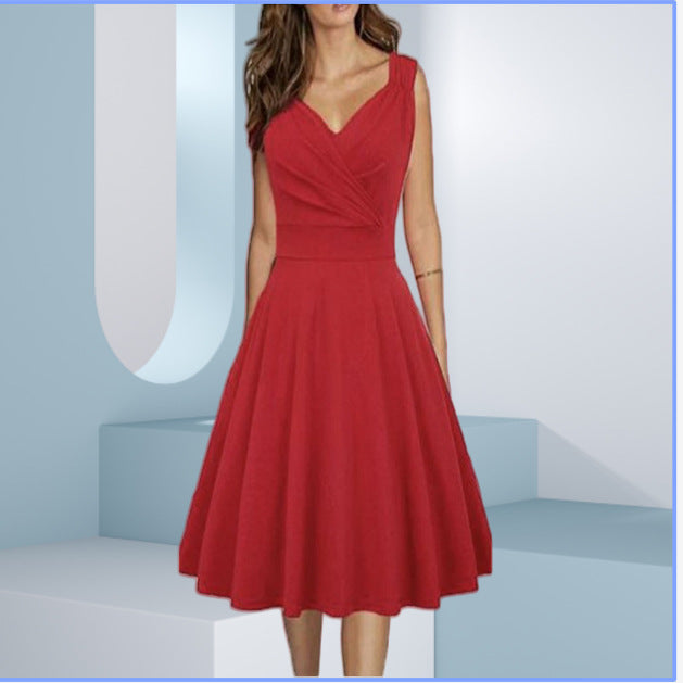 Damen Midikleid mit taillierter Passform und eleganten Falten Sovae
