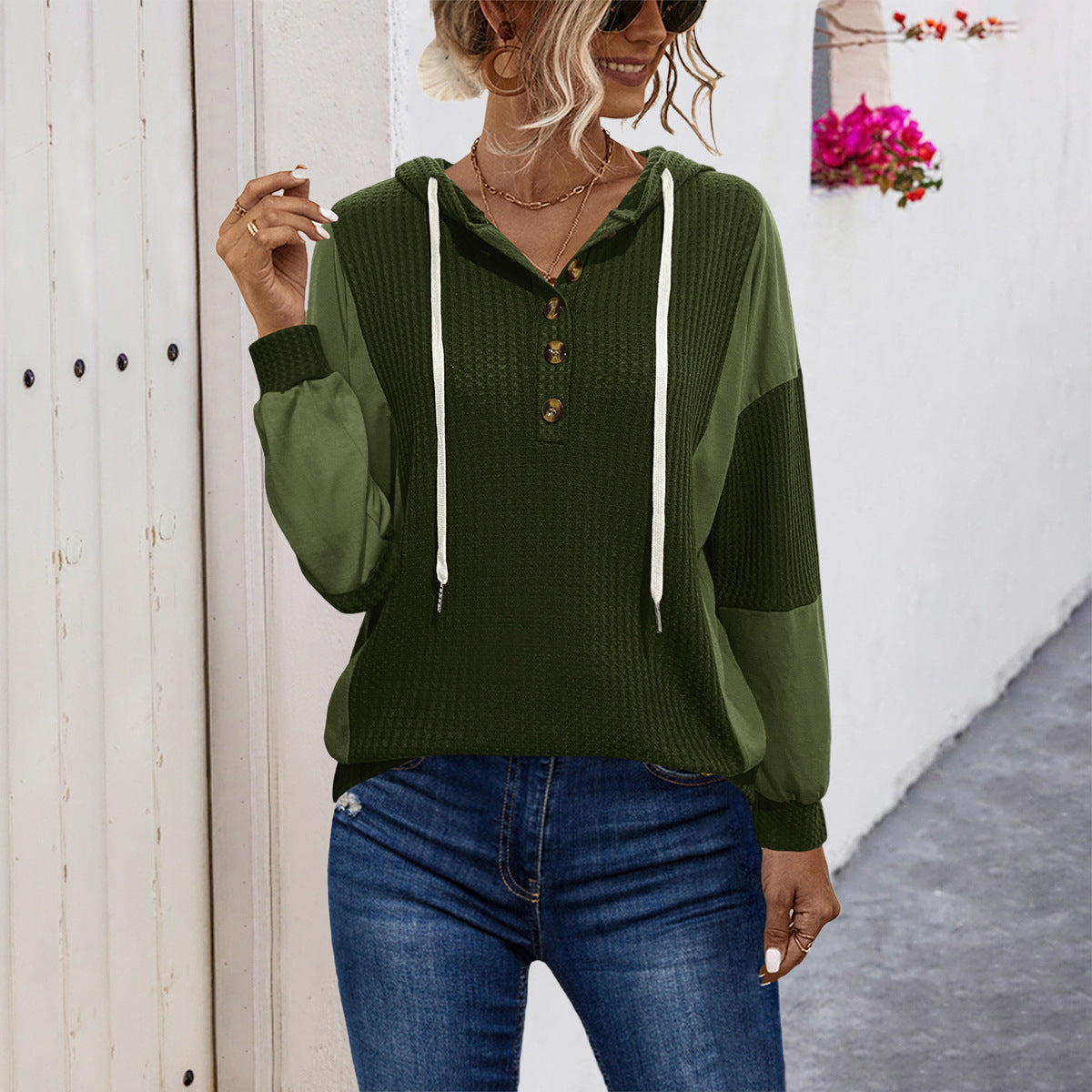 Damen Kapuzensweater mit strukturiertem Design und sportivem Schnitt Sovae