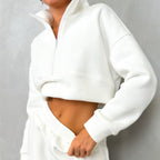 Damen Sportliches Freizeit-Loungewear-Set mit Stehkragen Sovae