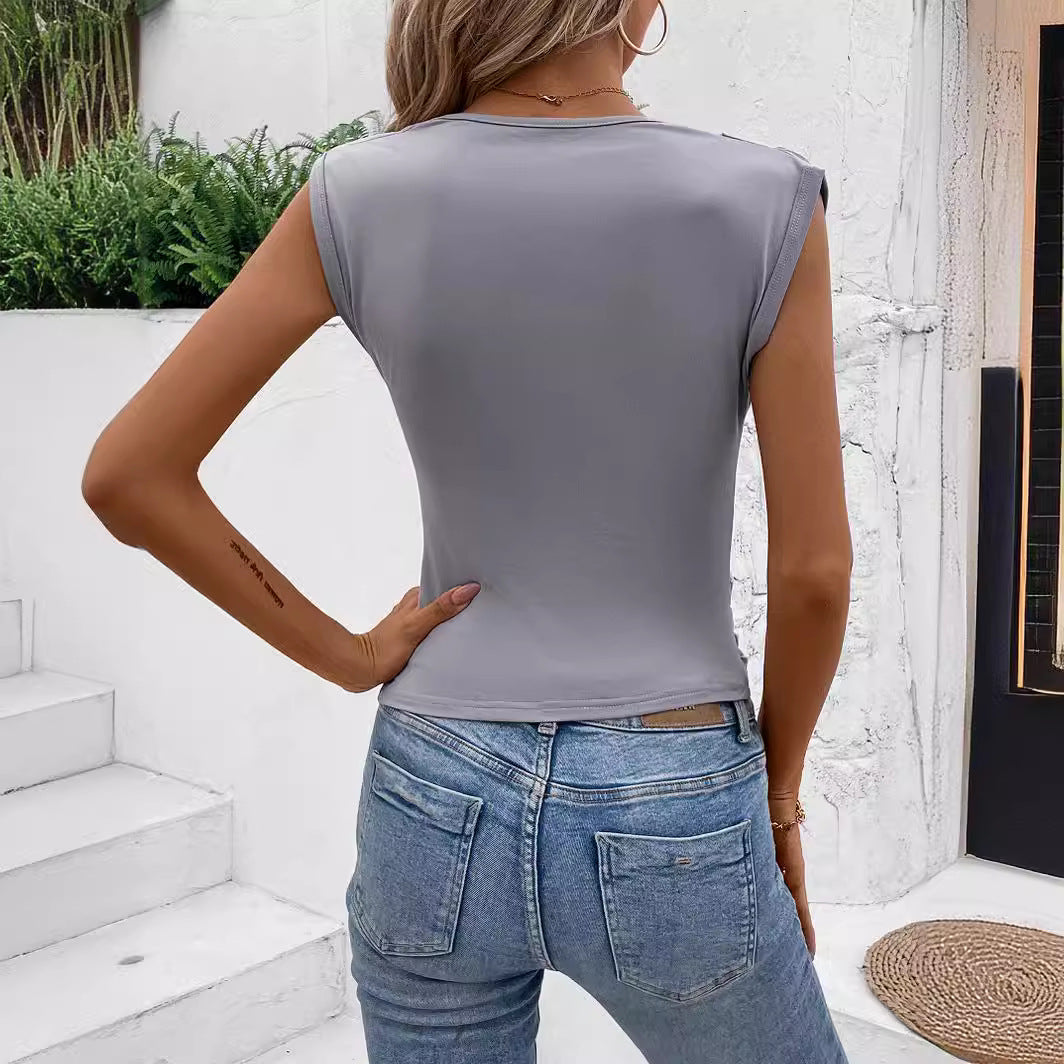 Damen Shirt mit elegantem Falten-Design Sovae