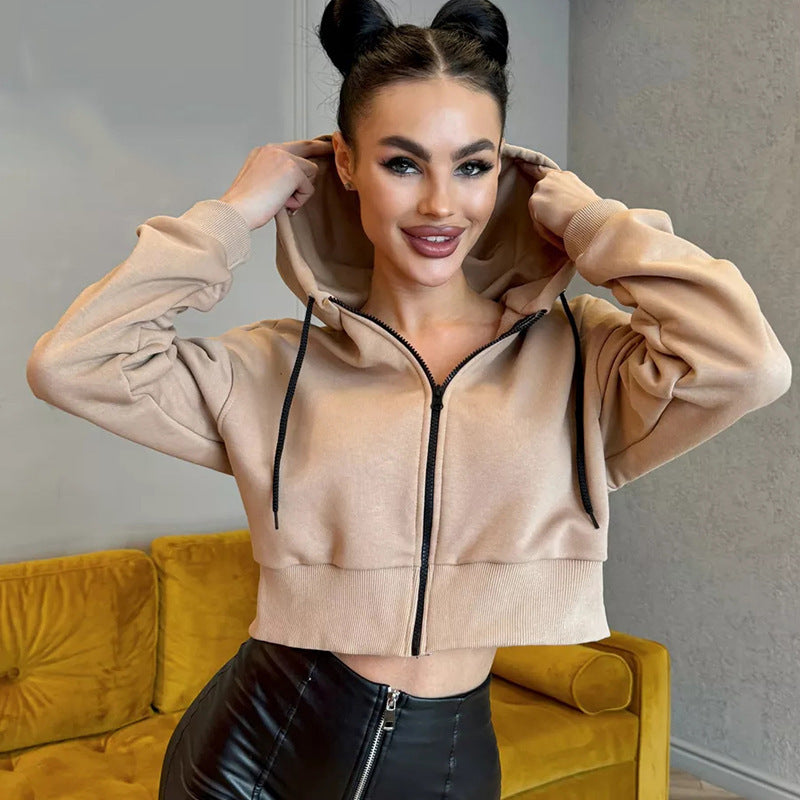Damen modischer Cropped Hoodie Sovae