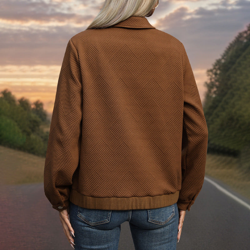 Damen Utility-Jacke mit strukturierter Oberfläche und praktischen Taschen Sovae