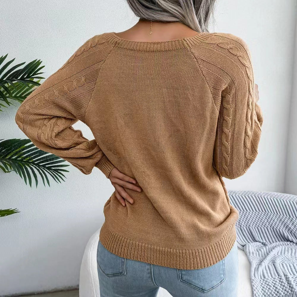 Damen Pullover mit Rautenstrick Sovae