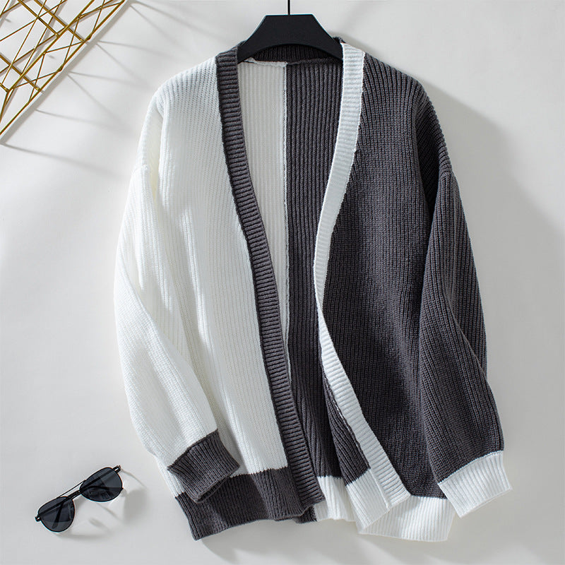 Damen lässige Strickjacke mit asymmetrischem Design und strukturiertem Strick Sovae