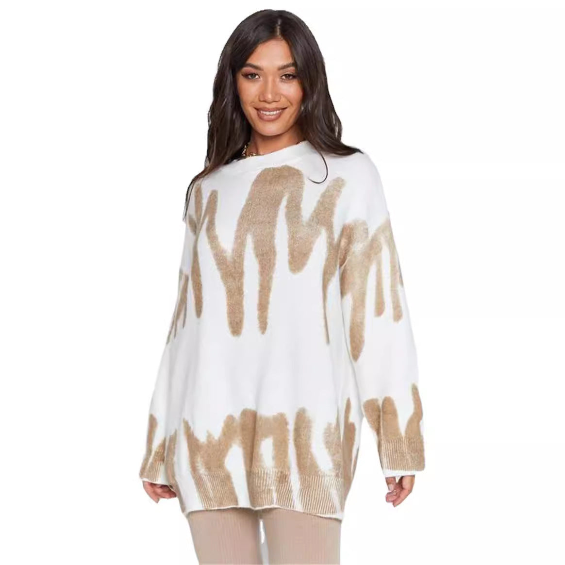 Damen Lässiger Pullover mit einzigartigem Farbverlauf und weitem Schnitt Sovae