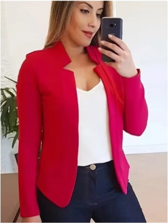 Damen elegante Blazerjacke mit modernem Revers Sovae