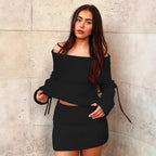 Damen Off-Shoulder Strickset Sovae