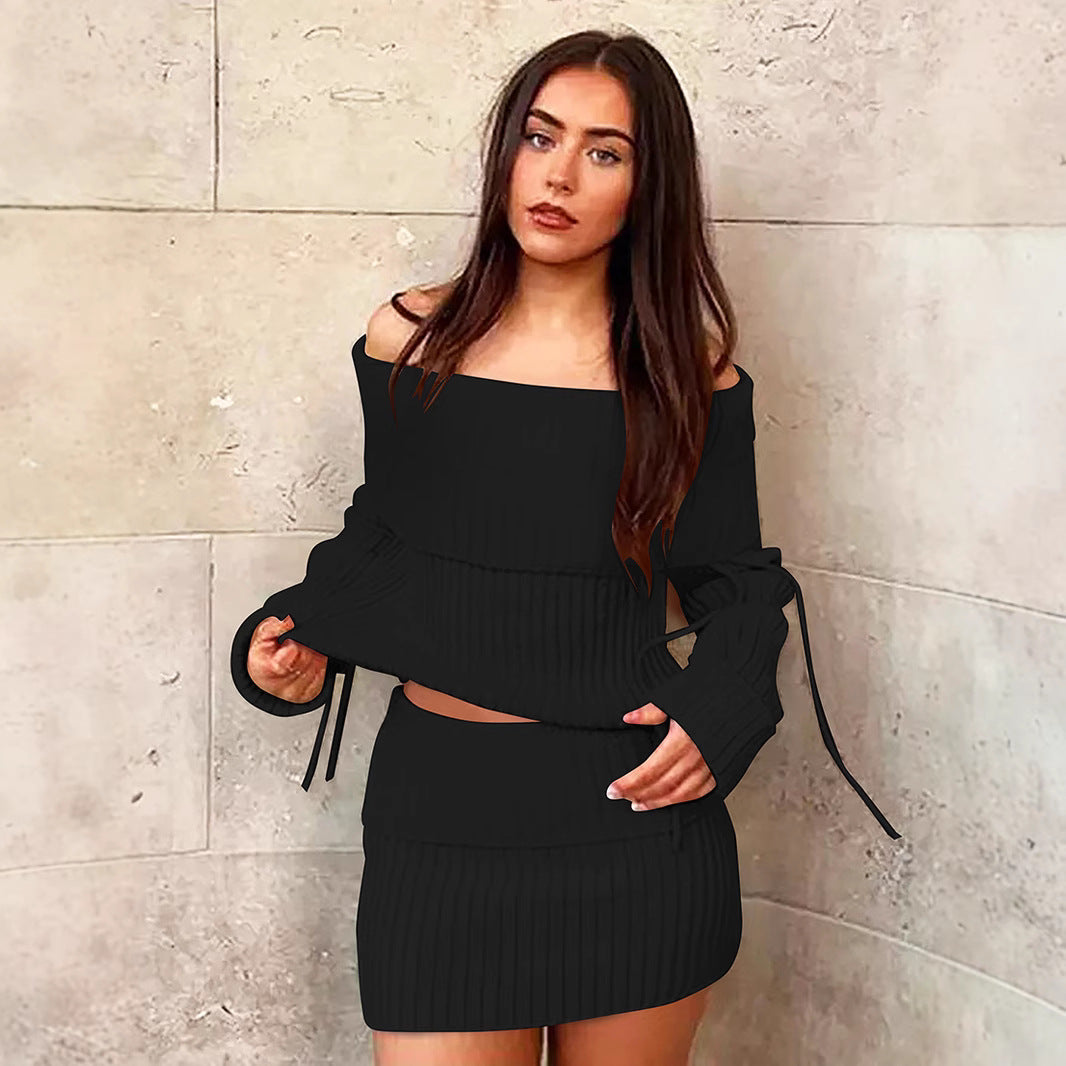 Damen Off-Shoulder Strickset Sovae