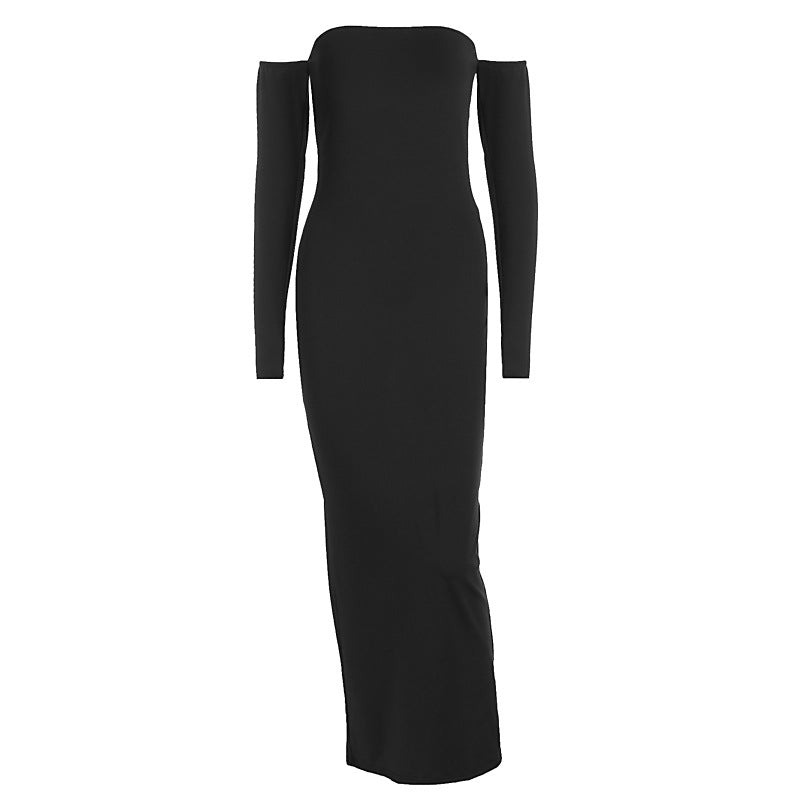 Damen Off-Shoulder Maxikleid mit figurformendem Schnitt Sovae