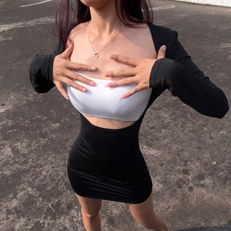 Damen figurbetontes Langarmkleid mit elegantem Schnitt Sovae