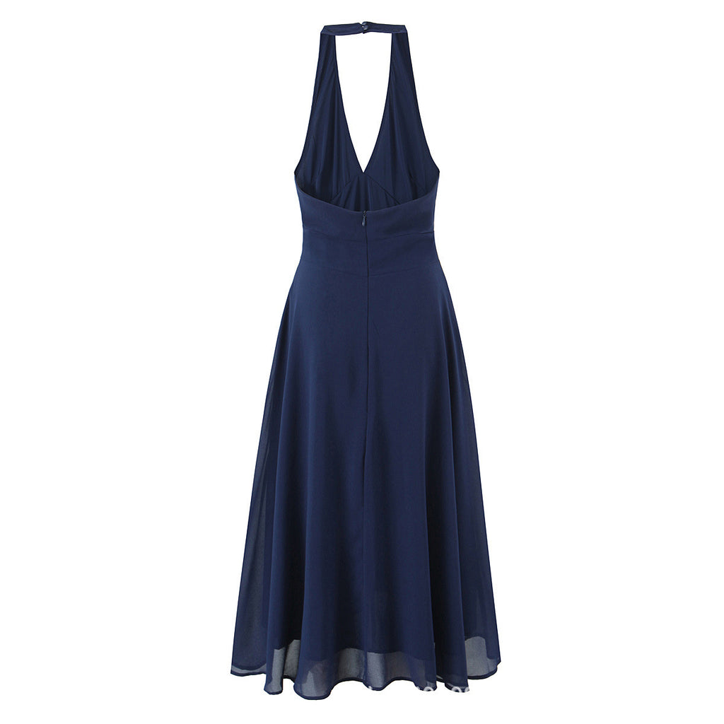 Damen schwingendes Midikleid mit V-Ausschnitt und elegantem Schnitt Sovae