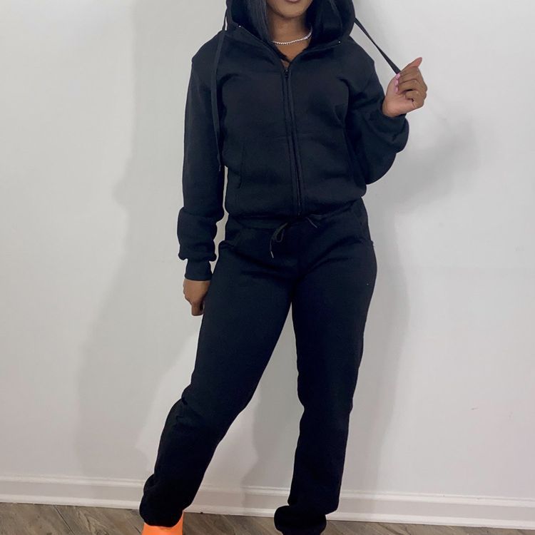 Damen sportliches Freizeitanzug mit praktischem Reißverschluss und elastischem Bund Sovae