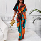 Damen Eleganter Jumpsuit mit fröhlichem Grafikdesign Sovae