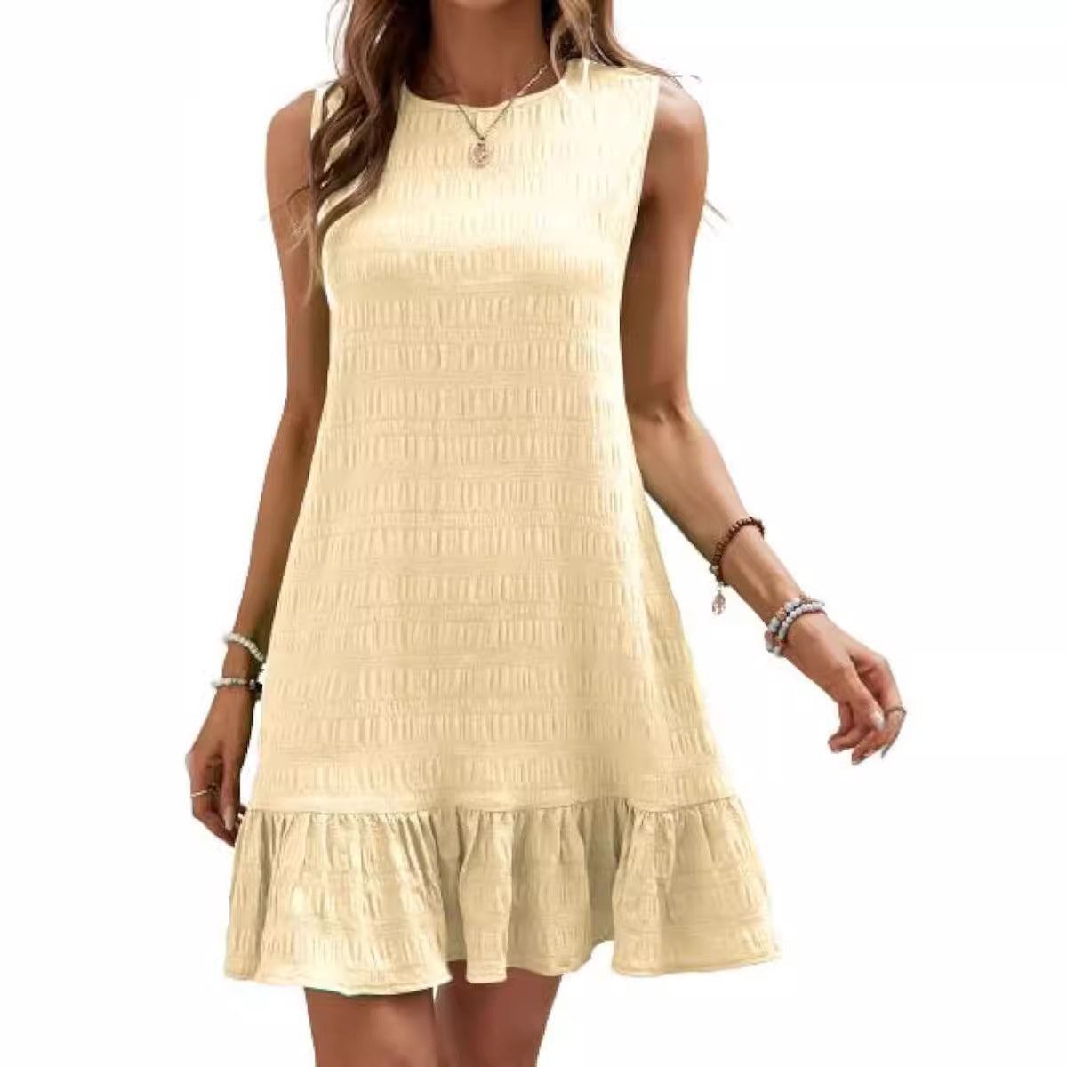 Damen Sommerkleid mit Rüschensaum Sovae