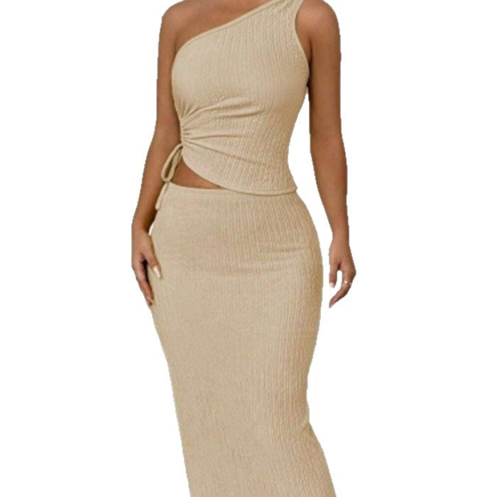 Damen Elegantes asymmetrisches Maxikleid mit Wickeldetails Sovae