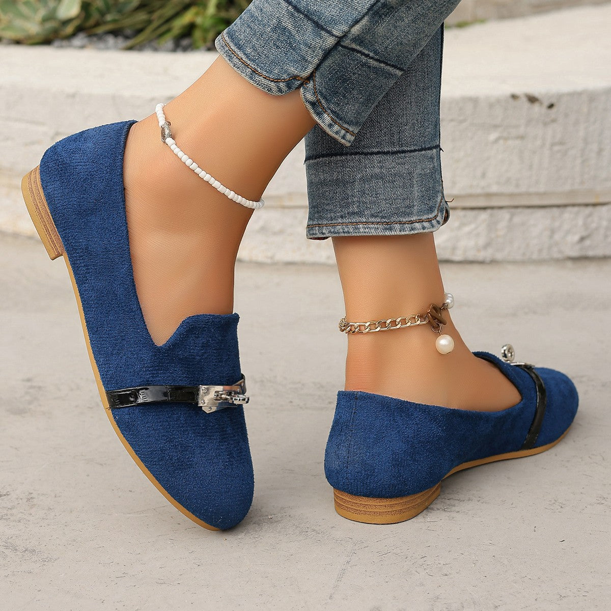 Damen elegante ballerina Slipper mit modischem Akzent Sovae