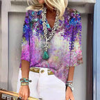 Damen Bluse mit floralem Design und lässigem Schnitt Sovae