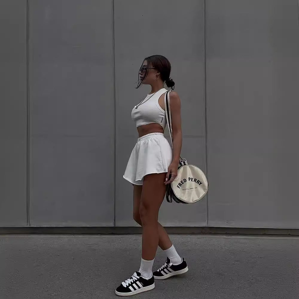 Damen modisches Sportoberteil und lässige Shorts Set Sovae