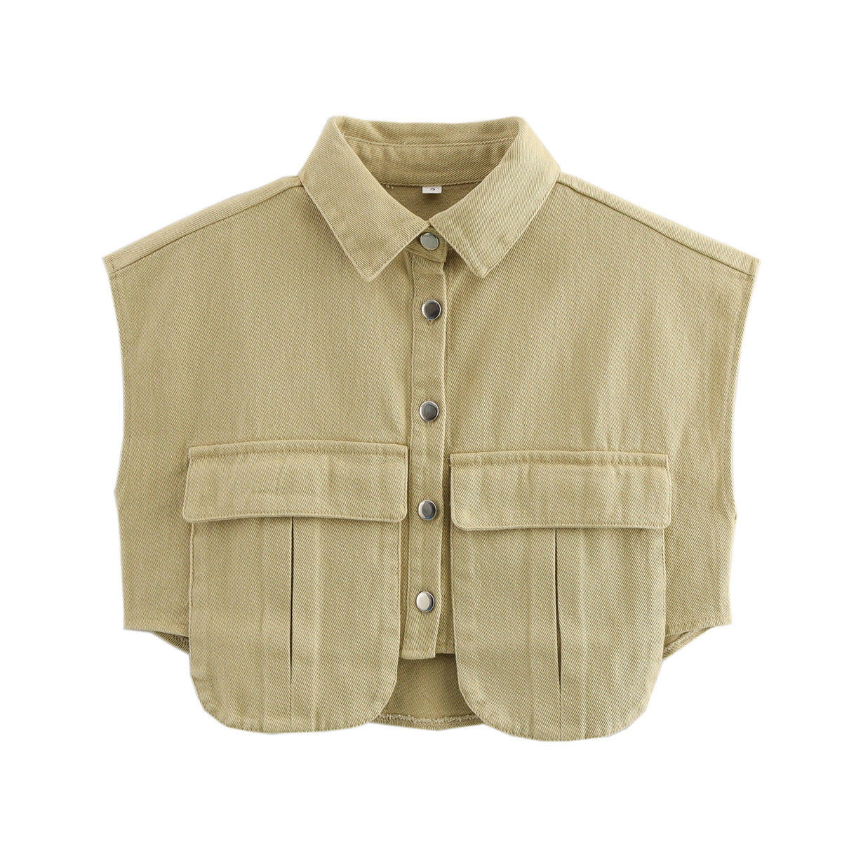 Damen ärmellose Utility-Bluse mit Taschen Sovae