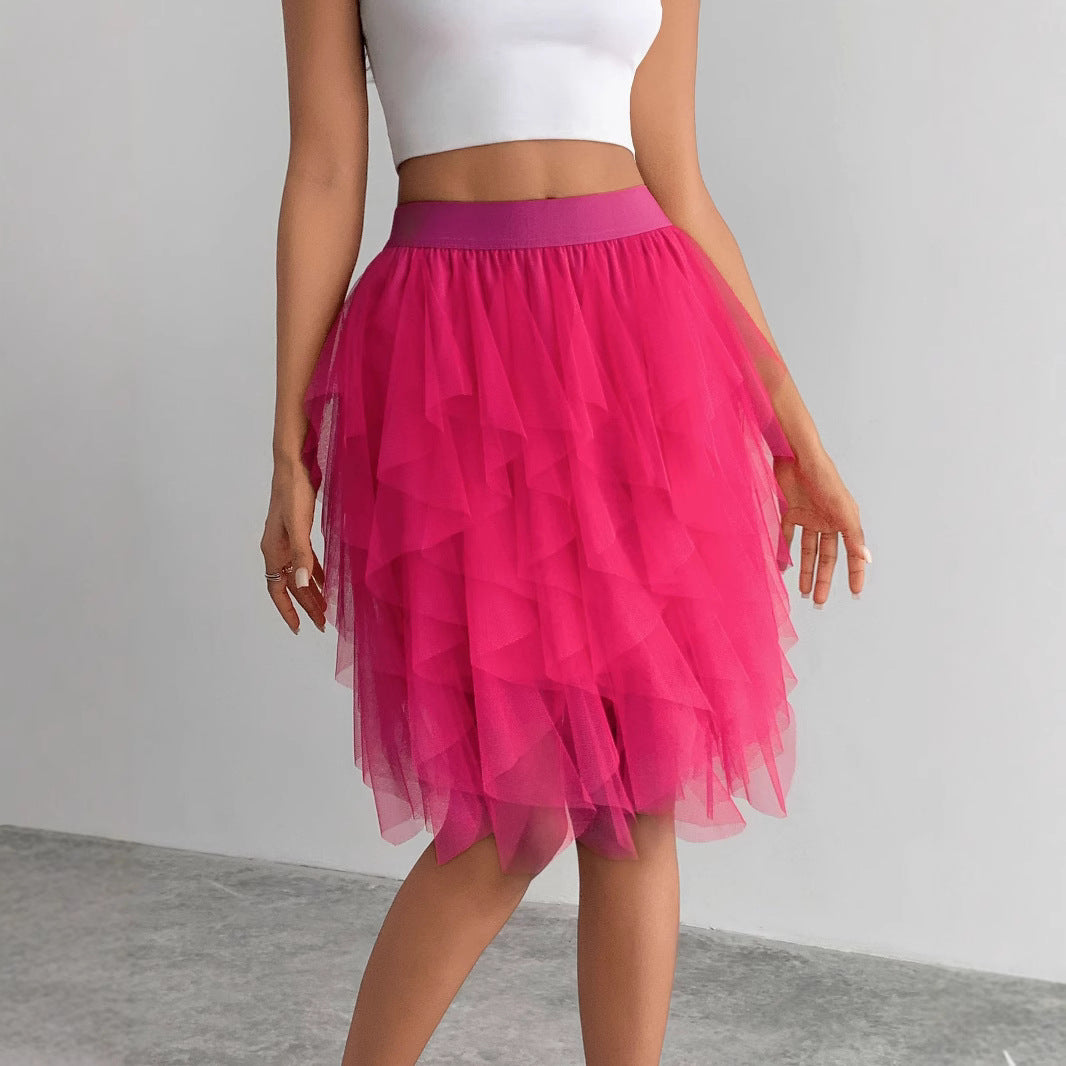 Damen Tüllrock mit Rüschen Sovae