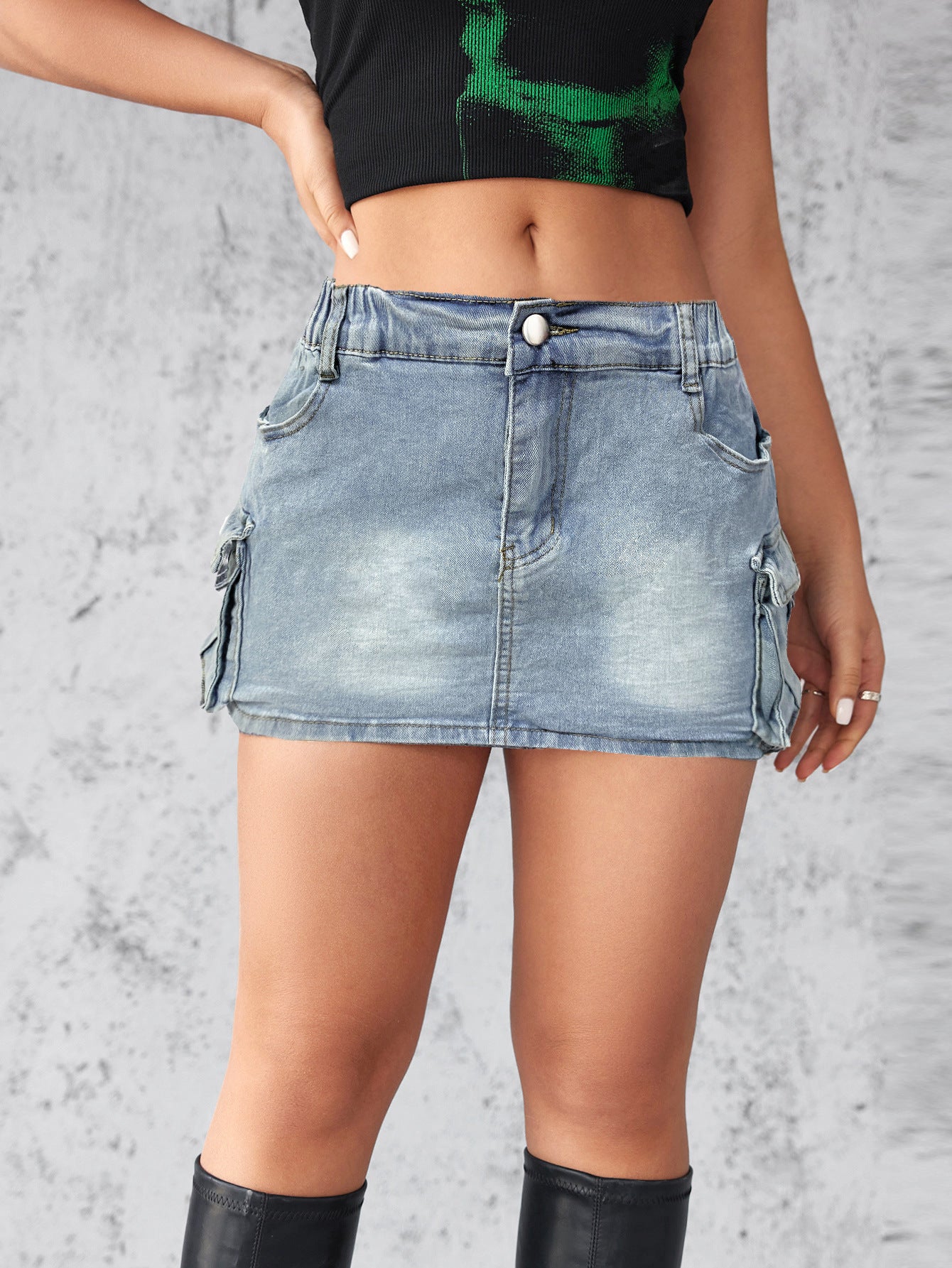Damen Cargo Jeansrock Sovae