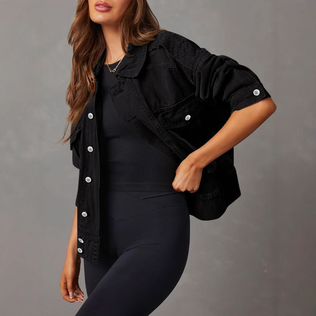 Damen lässige Utility-Jacke mit praktischen Taschen Sovae