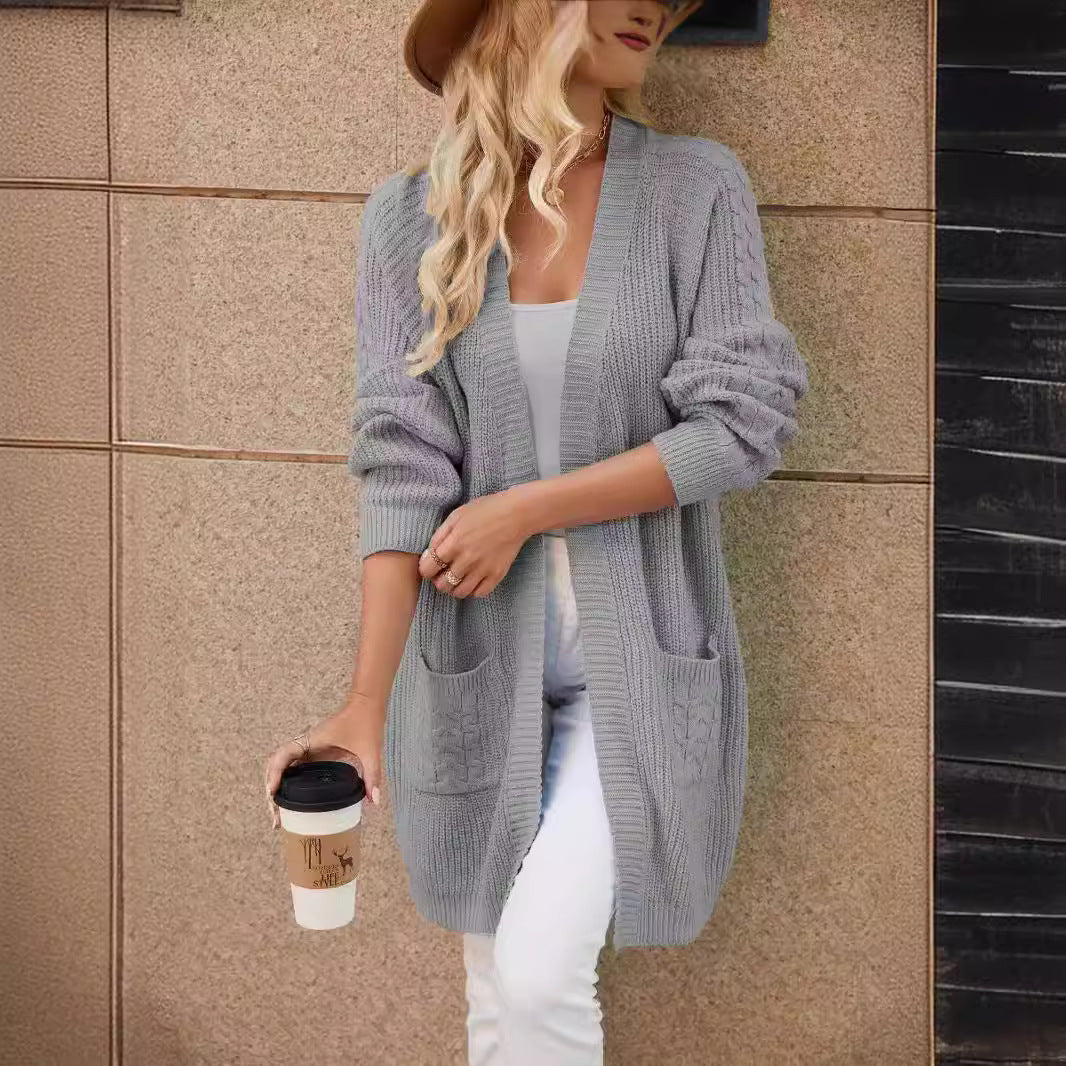 Damen Grobstrickcardigan mit praktischen Taschen und lässigem Schnitt Sovae