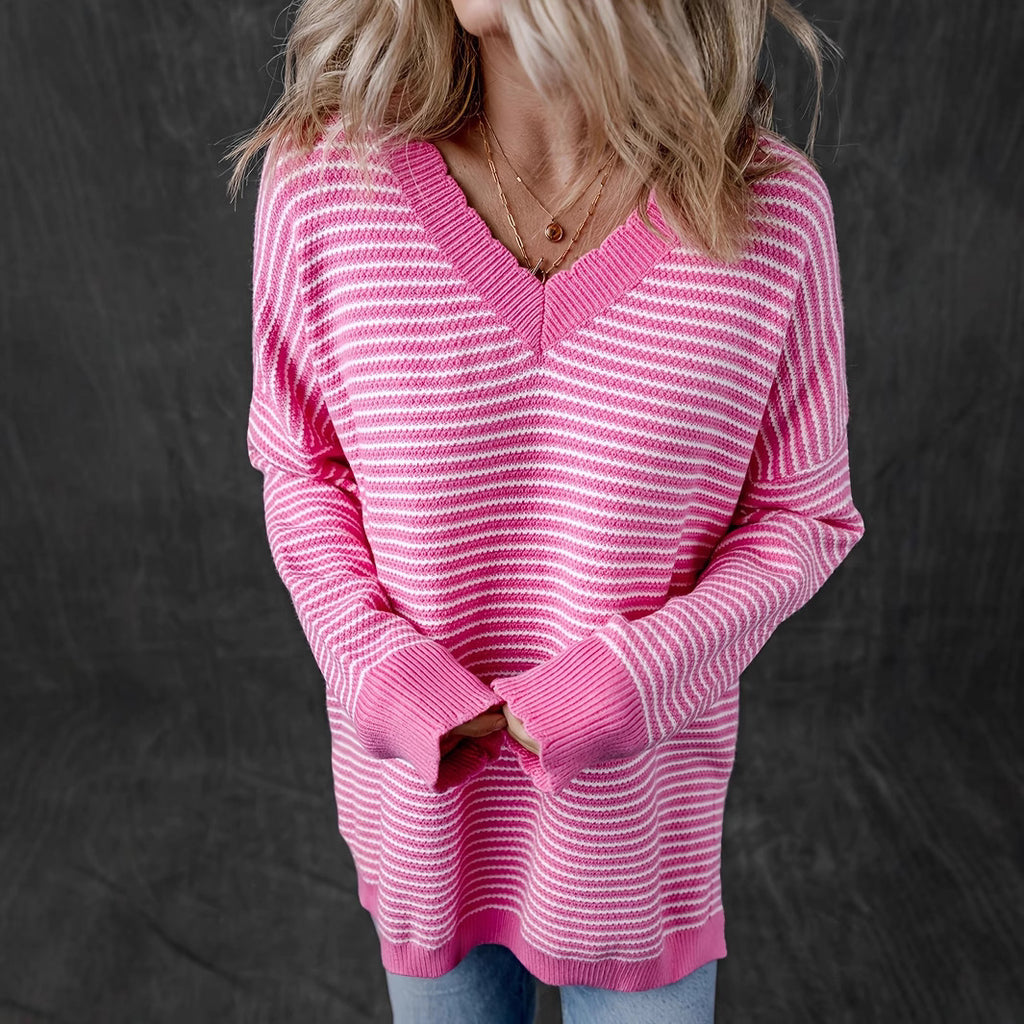 Damen V-Ausschnitt Pullover Sovae