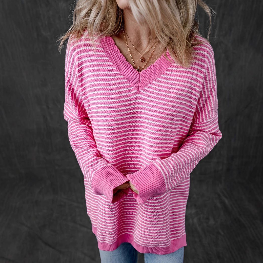 Damen V-Ausschnitt Pullover Sovae