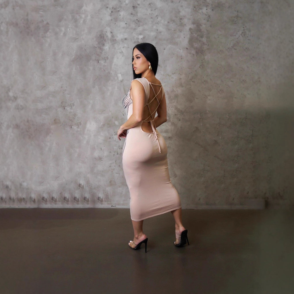 Damen Figurbetontes Designerkleid Sovae