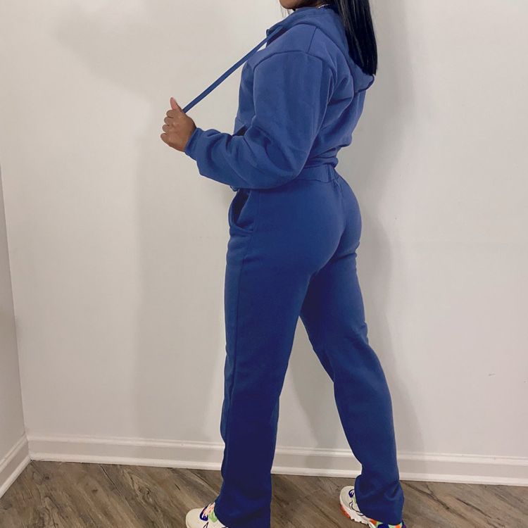 Damen sportliches Freizeitanzug mit praktischem Reißverschluss und elastischem Bund Sovae