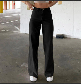 Damen Elegante Culotte-Jeans mit hohem Bund Sovae