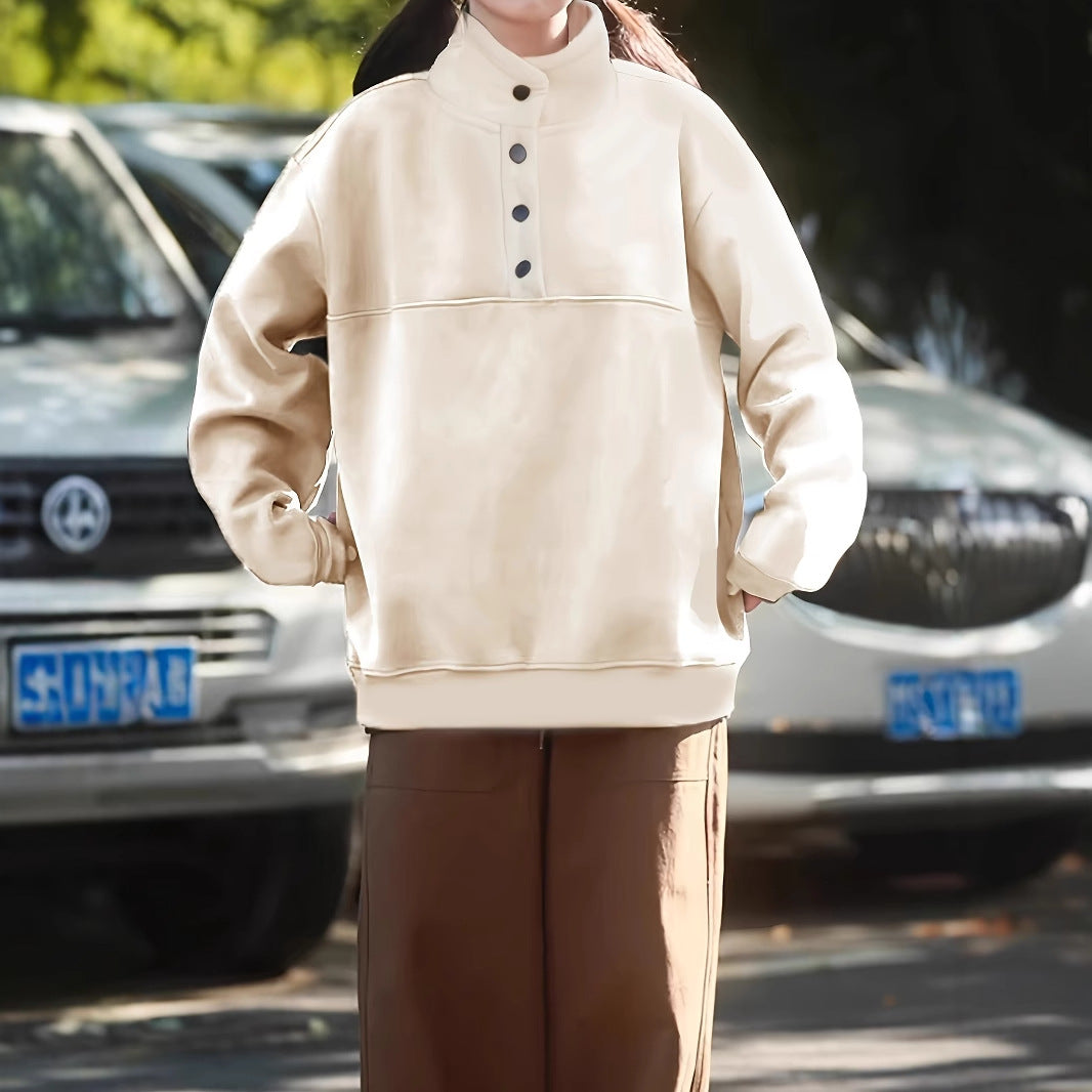 Damen kuscheliger Stehkragenpullover Sovae
