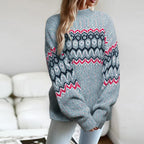 Damen Strickpullover mit geometrischem Muster Sovae