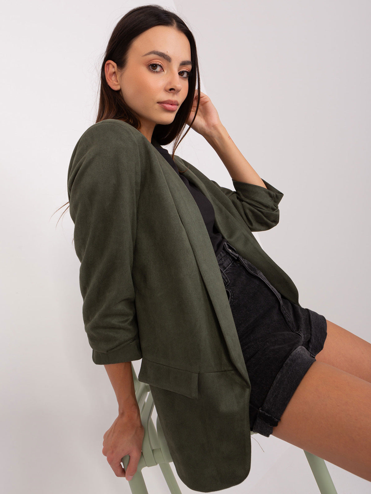 Damen lässiger Veloursblazer Sovae