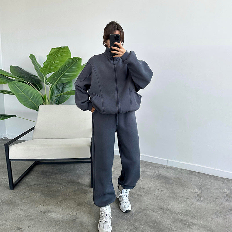Damen lässiger Zweiteiler mit oversized Hoodie und Jogginghose Sovae