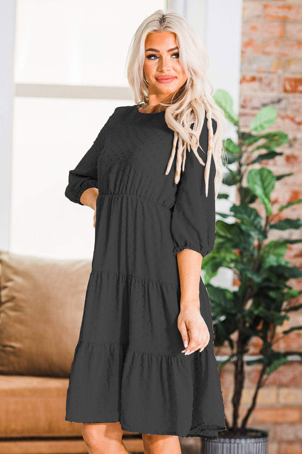 Damen verspielt elegantes Maxikleid mit Rüschendetails Sovae