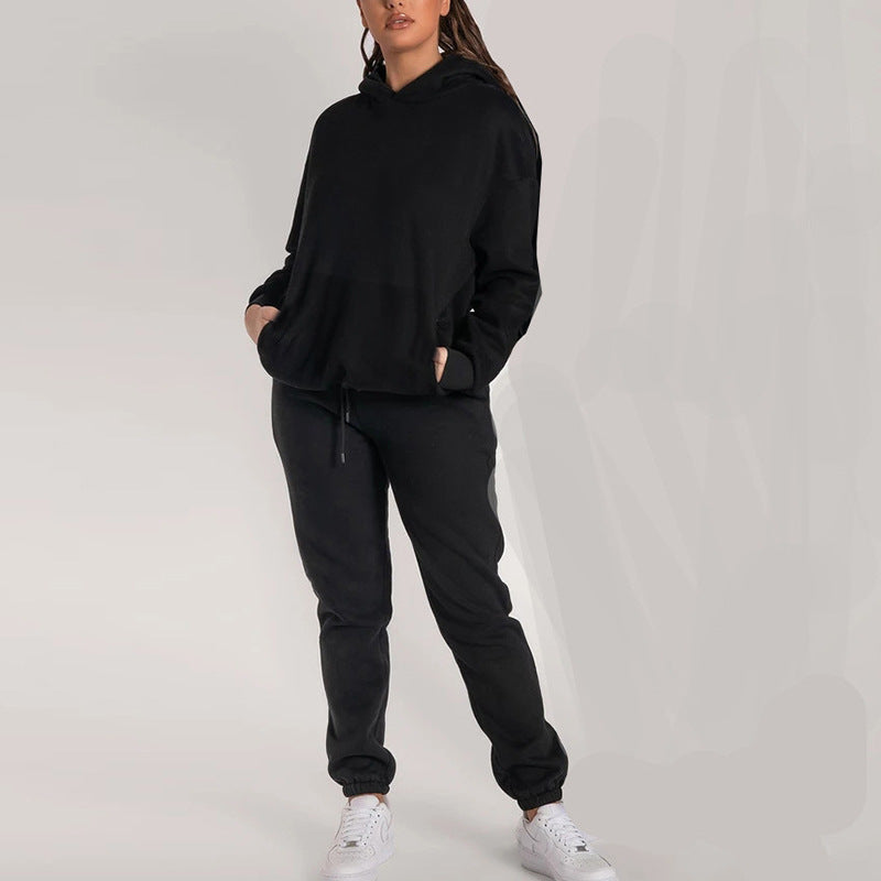 Damen gemütliches Fleece-Hoodie- und Jogginghosen-Set Sovae