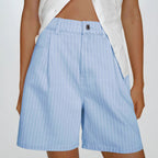 Damen Praktische lässige Shorts mit Streifen Sovae