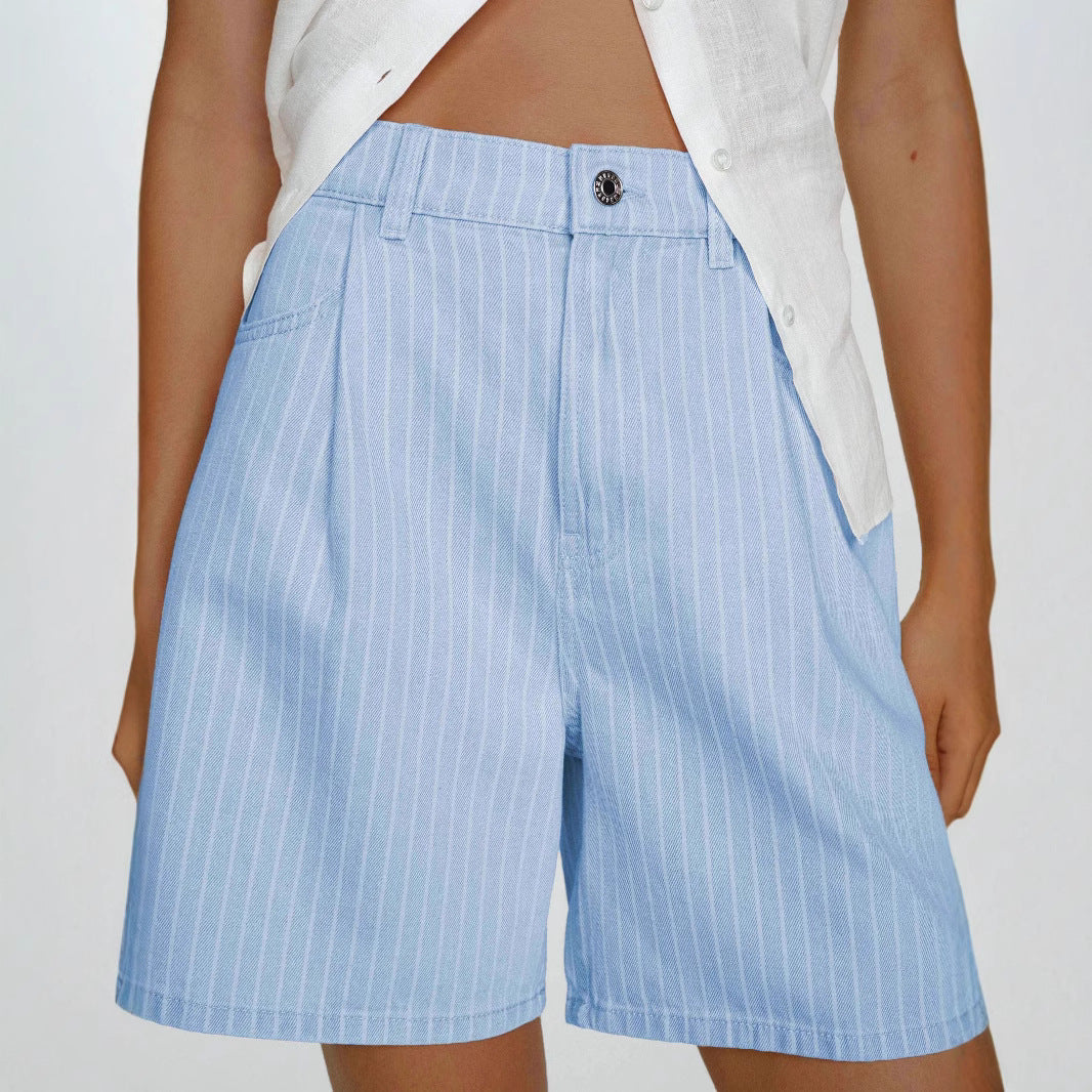 Damen Praktische lässige Shorts mit Streifen Sovae