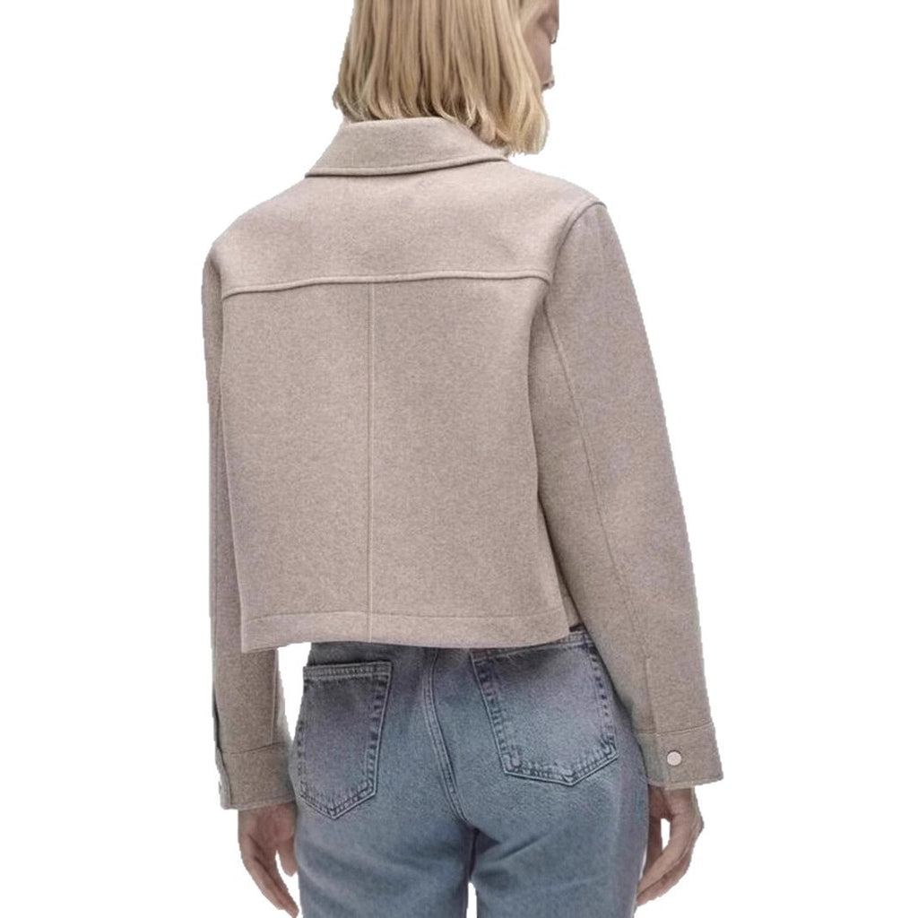 Damen modische cropped Jacke mit stilvollen Taschen Sovae